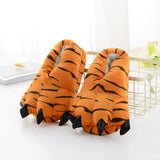 4-14 Years Winter Children Indoor Slippers Girls Kids Toddler House Slippers Baby Boy Animal Paw Shoes Tiger Dinosaur Claw Shoes