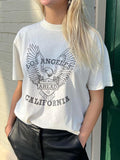 Eagle Print Faded Tee Shirt Women Graphic Rock n Roll Cotton Cozy T-shirt Tshirt Tops Femme Streetwear Vintage T-shirts Summer