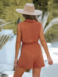 One Piece Orange  Romper For Women